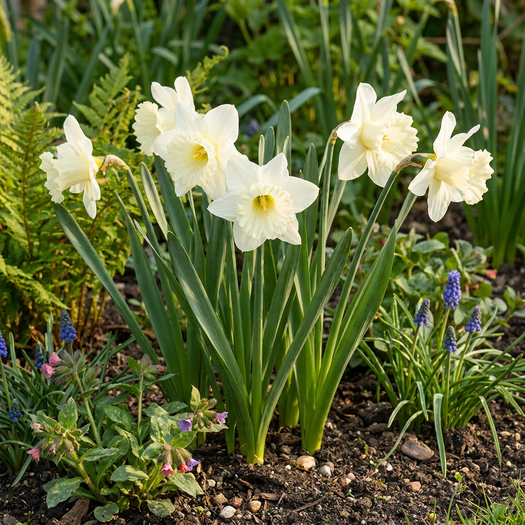 Narzisse Mount Hood – Narcissus online kaufen | 30 bis 120 Blumenzwiebeln, reinweiß &amp; elegant – Wurzelwerk Design