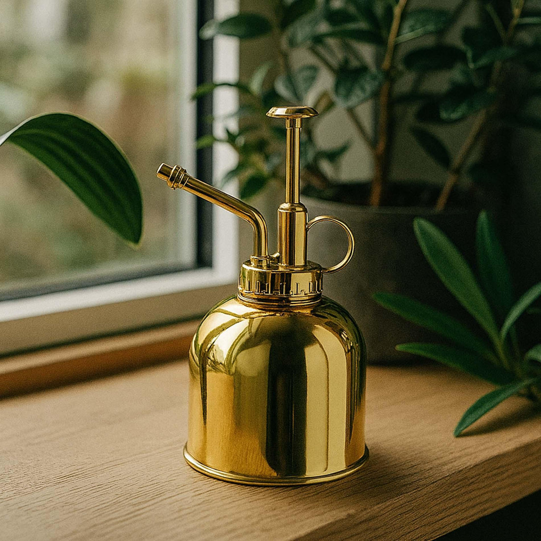 Everspring Pflanzensprüher aus Edelstahl Gold, 300 ml, sprüht Wasser für Zimmerpflanzen, hochwertige Sprühflasche, Nahaufnahme