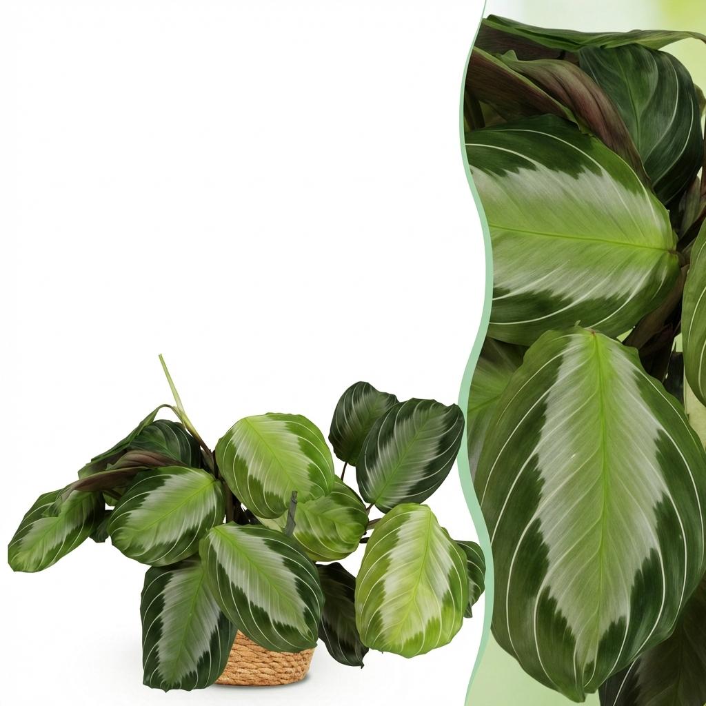Maranta Silverband kaufen | Gebetspflanze – Topf Ø 12 cm, Höhe 25 cm - Wurzelwerk Design