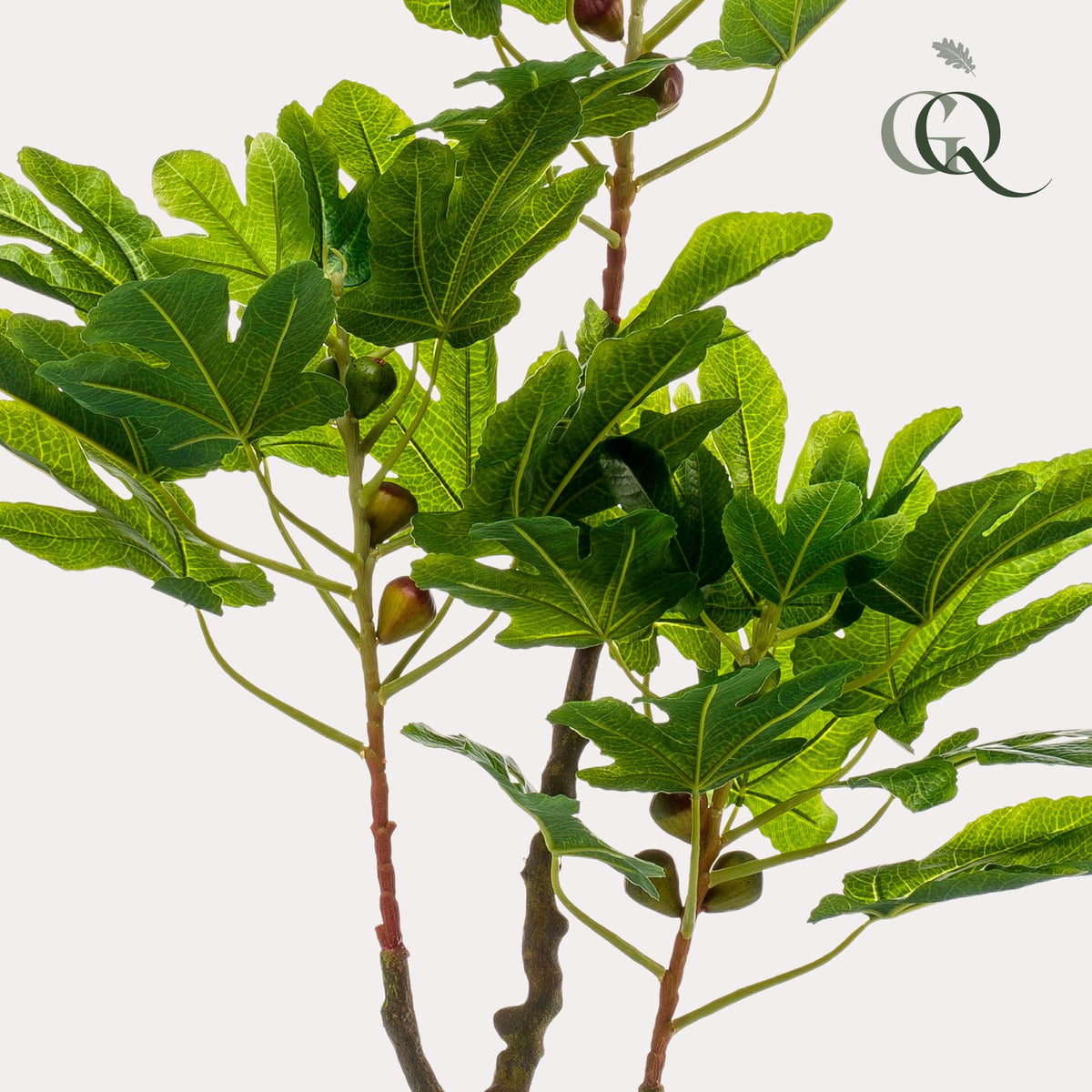 Kunstpflanze Ficus Carica Feigenbaum, 95 cm, detailreiche Everspring Kunstpflanze mit grünen Blättern