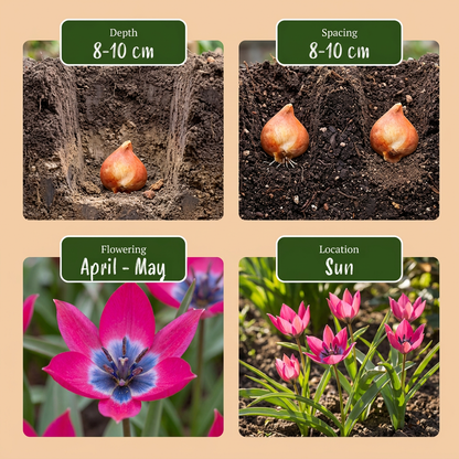 Wildtulpe Little Beauty – Tulipa online kaufen | 50 bis 200 Blumenzwiebeln, niedrig &amp; verwildernd – Wurzelwerk Design