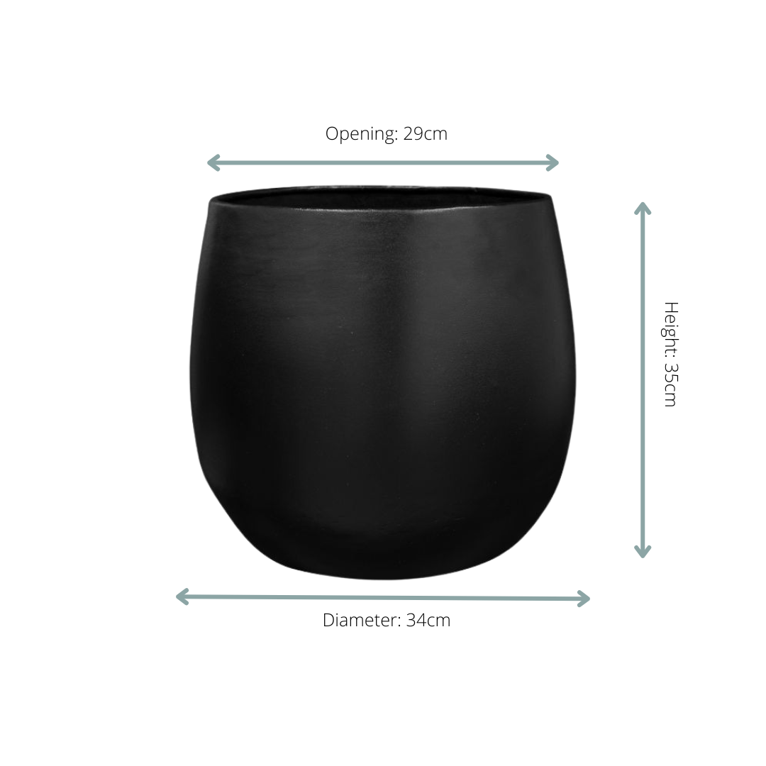 Schwarzer Steingefäß-Topf von Everspring in verschiedenen Größen, wetterfest und robust für Pflanzen im Garten oder innen