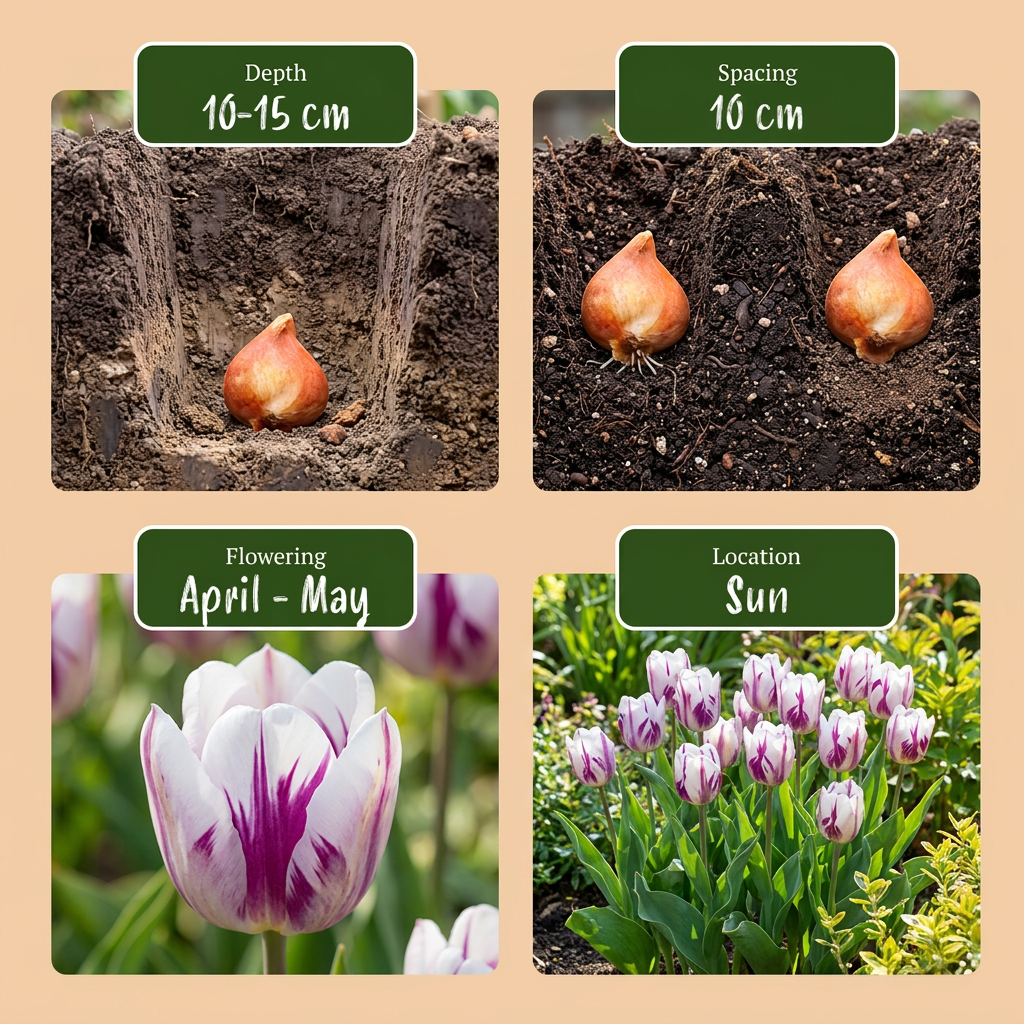 Tulpe Flaming Flag – Tulipa online kaufen | 15 bis 120 Blumenzwiebeln, Weiß-Violett geflammt – Wurzelwerk Design