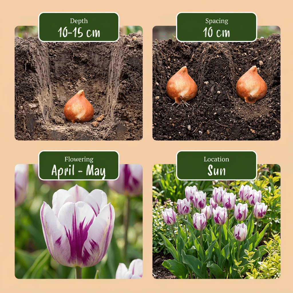 Tulpe Flaming Flag – Tulipa online kaufen | 15 bis 120 Blumenzwiebeln, Weiß-Violett geflammt – Wurzelwerk Design - Wurzelwerk Design