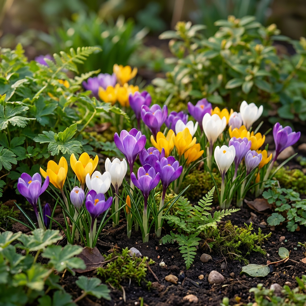 Krokus-Mischung – Crocus online kaufen | 70 bis 560 Blumenzwiebeln, bunt &amp; verwildernd – Wurzelwerk Design
