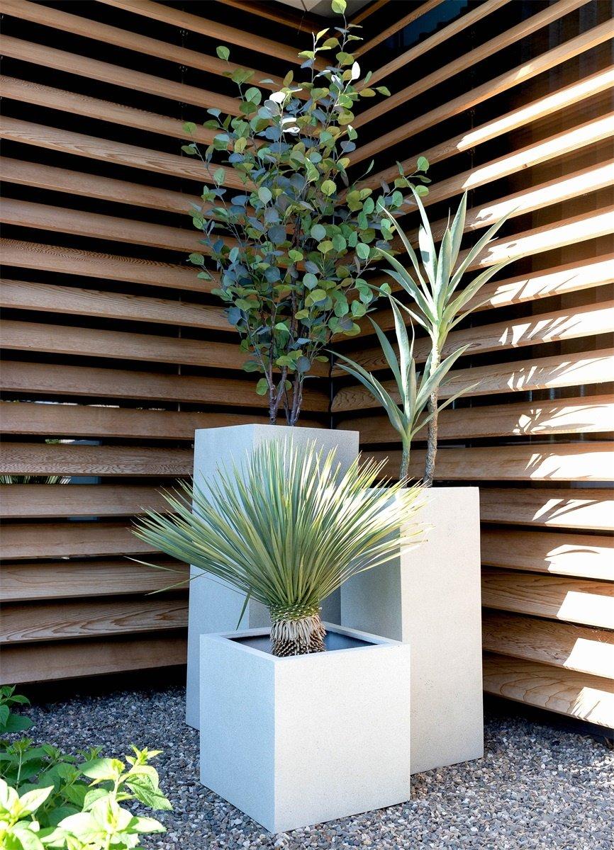 Topf Grigio Cube Antique White - D60x H60 - Wurzelwerk Design