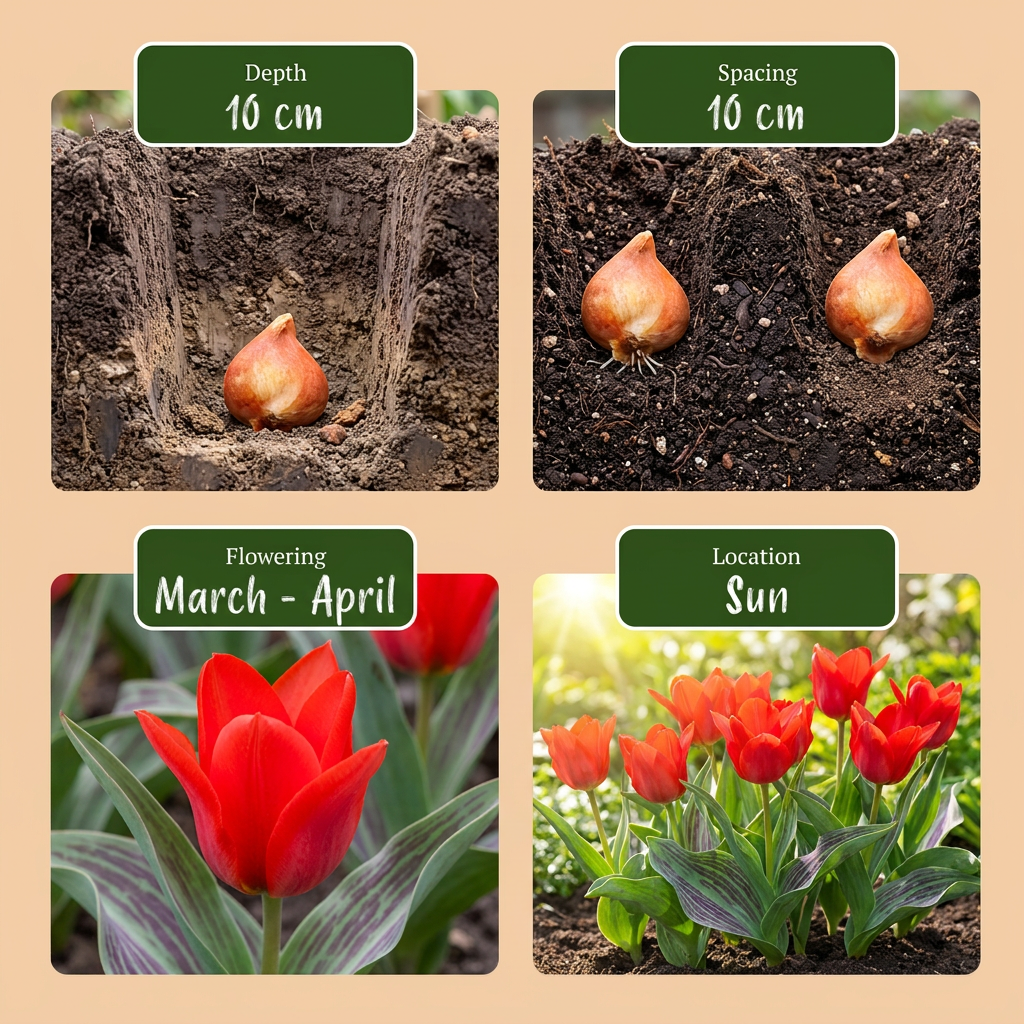 Greigii-Tulpe Rot – Tulipa greigii online kaufen | 30 bis 120 Blumenzwiebeln, niedrig &amp; verwildernd – Wurzelwerk Design