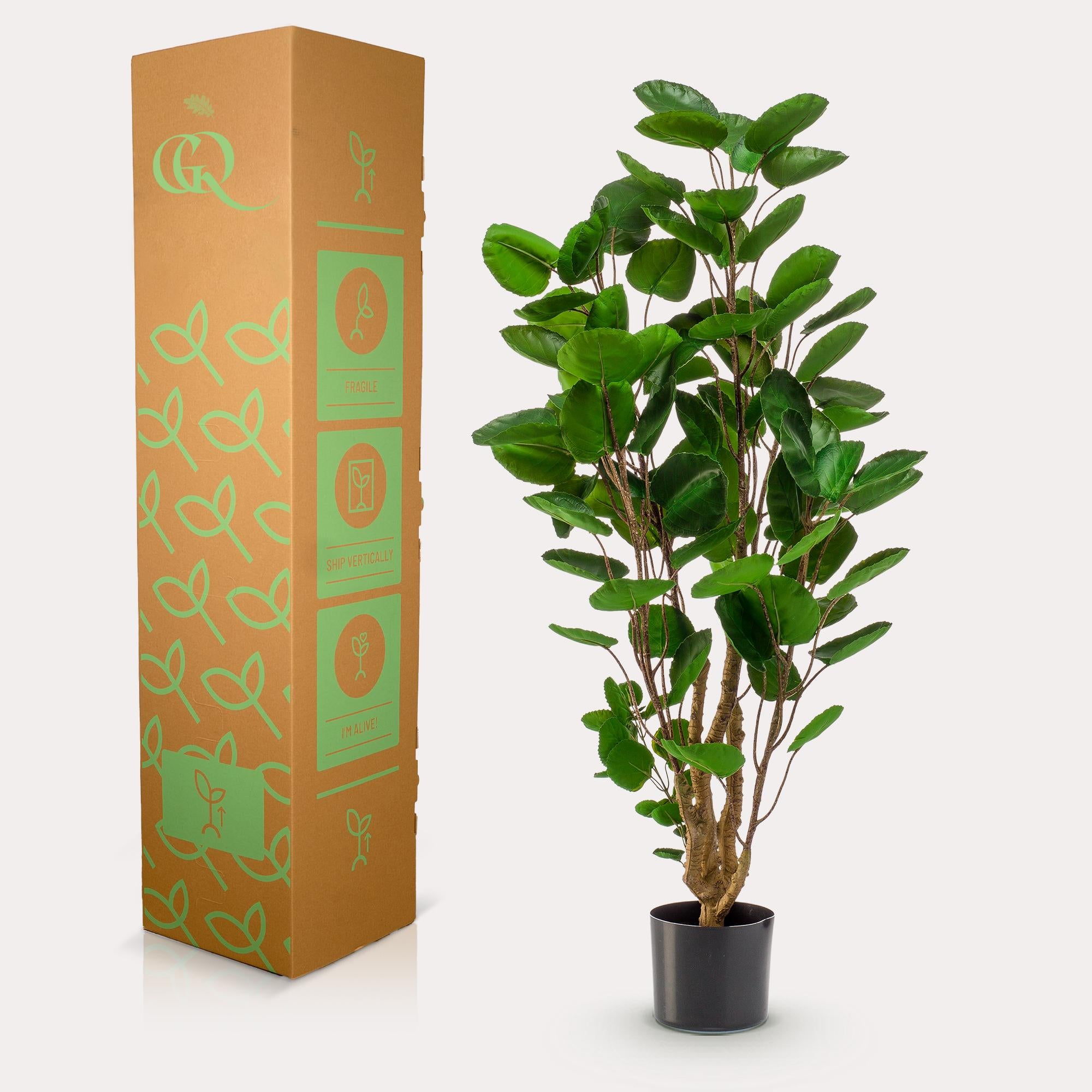 Kunstpflanze Polyscias Aralia von Everspring, 150 cm hoch, grüne Blätter, realistische dekorative Zimmerpflanze