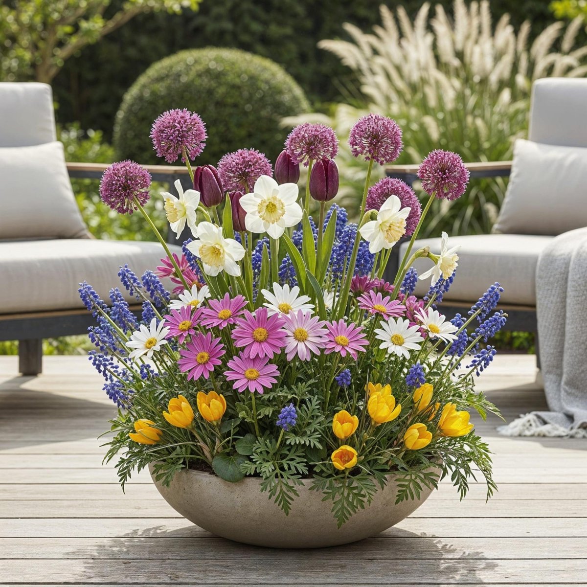 Blumenzwiebeln Bulb Garden Mix | 125 Stück Sorten - &amp; Farbenmix – Geschenkverpackung - Wurzelwerk Design