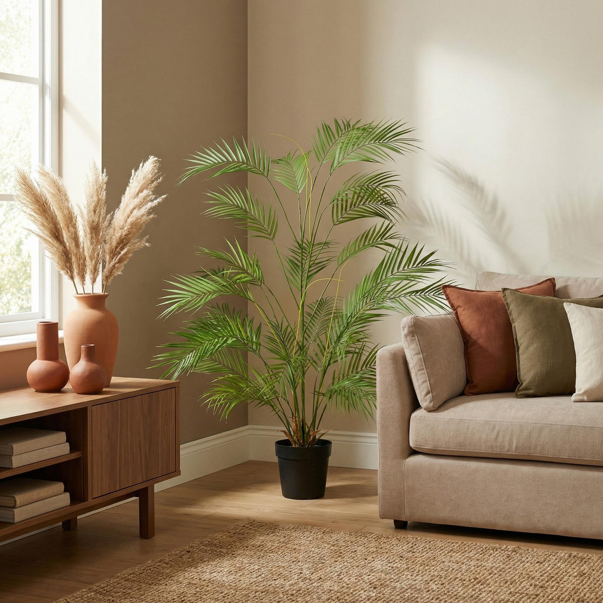 Künstliche Areca Palme von Everspring, 122 cm oder 190 cm hohe Pflanze mit grünen Blättern für natürliche Raumdekoration