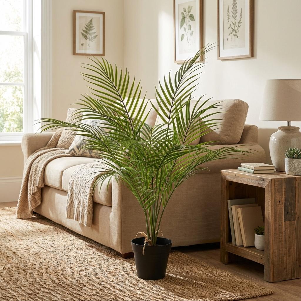 Künstliche Kentia-Palme von Everspring, 65cm bis 210cm hoch, mit grünen Blättern in Top-Qualität, ideal für Wohnräume.