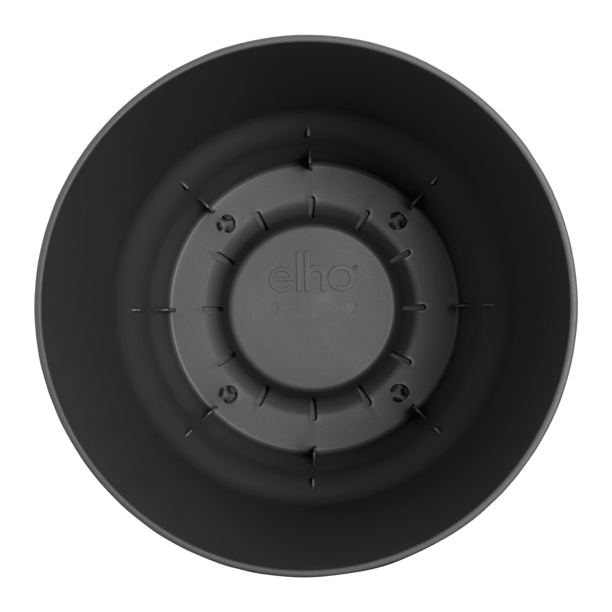 Topf elho Greenville Round schwarz - D18 x H17 - Wurzelwerk Design