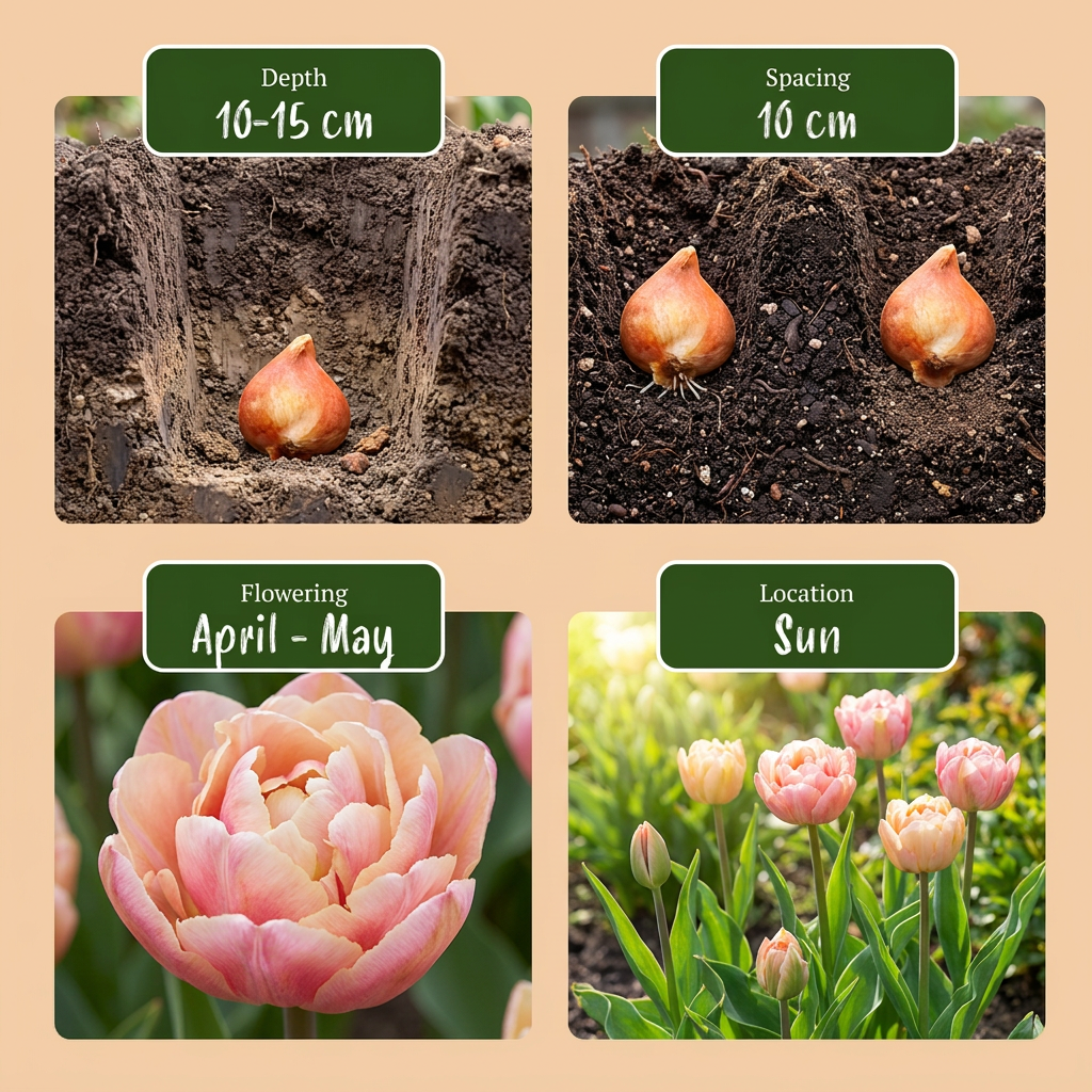 Tulpen-Mischung Peaches &amp; Kisses – Tulipa online kaufen | 12 bis 96 Blumenzwiebeln in Pfirsich- und Rosatönen – Wurzelwerk Design