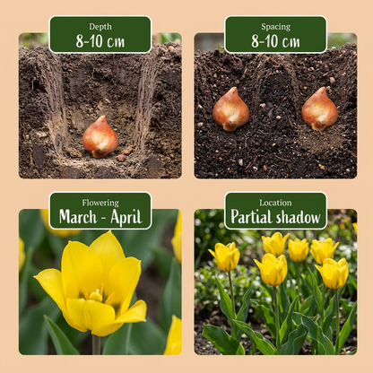 Weinbergstulpe – Tulipa sylvestris online kaufen | 20 bis 160 Blumenzwiebeln, gelb, duftend &amp; verwildernd – Wurzelwerk Design