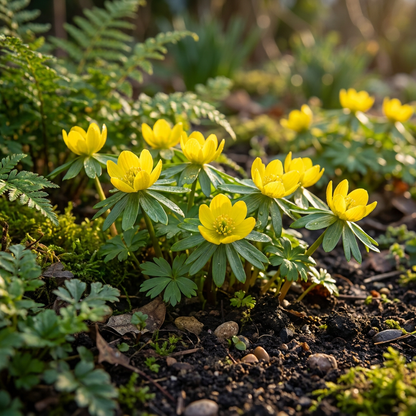 Winterling – Eranthis cilicica online kaufen | 50 bis 200 Knollen, goldgelb &amp; sehr früh – Wurzelwerk Design
