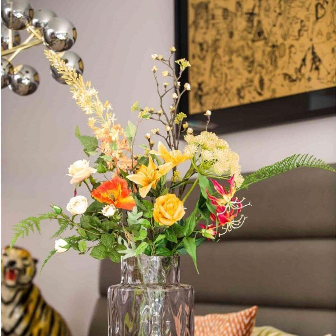 Kunstblumenstrauß - Amber Peach Deluxe - Real Touch - 12 Stiele - ↑ 105 cm