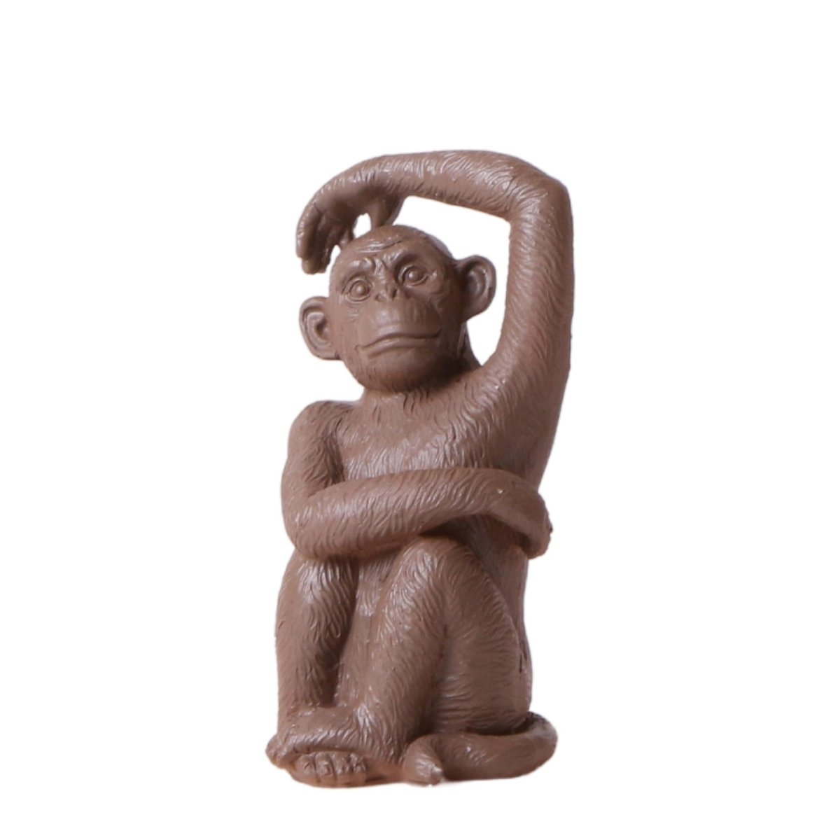 Deko - Skulptur Sitzender Affe - Braun - Wurzelwerk Design