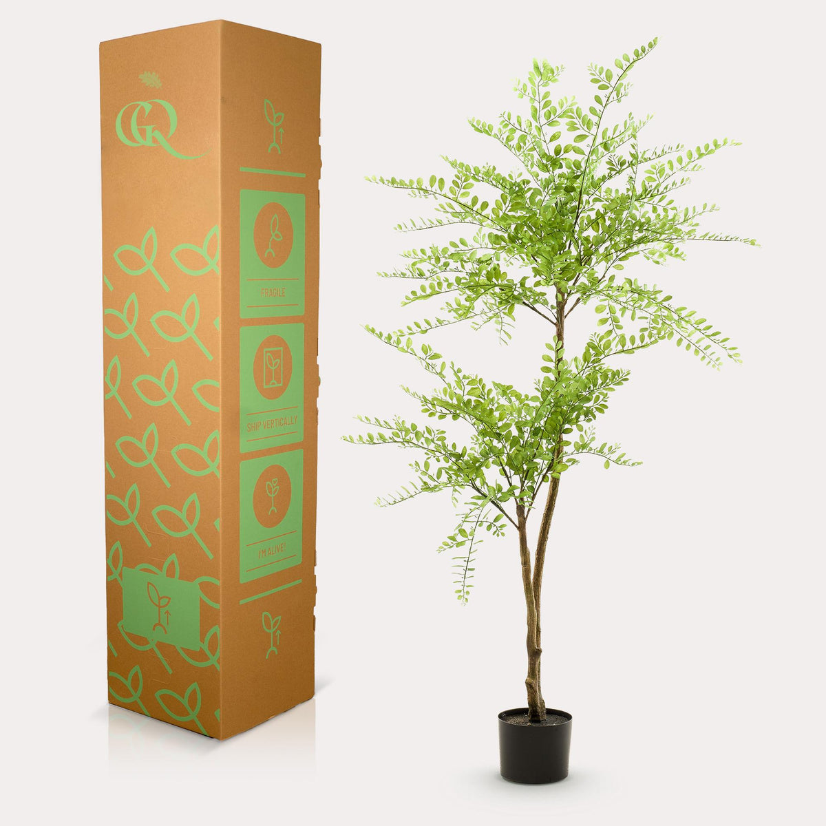 Kunstpflanze Honigbaum (Sophora) 140 cm von Everspring, detailreiche künstliche Pflanze mit grünen Blättern und gelben Blüten