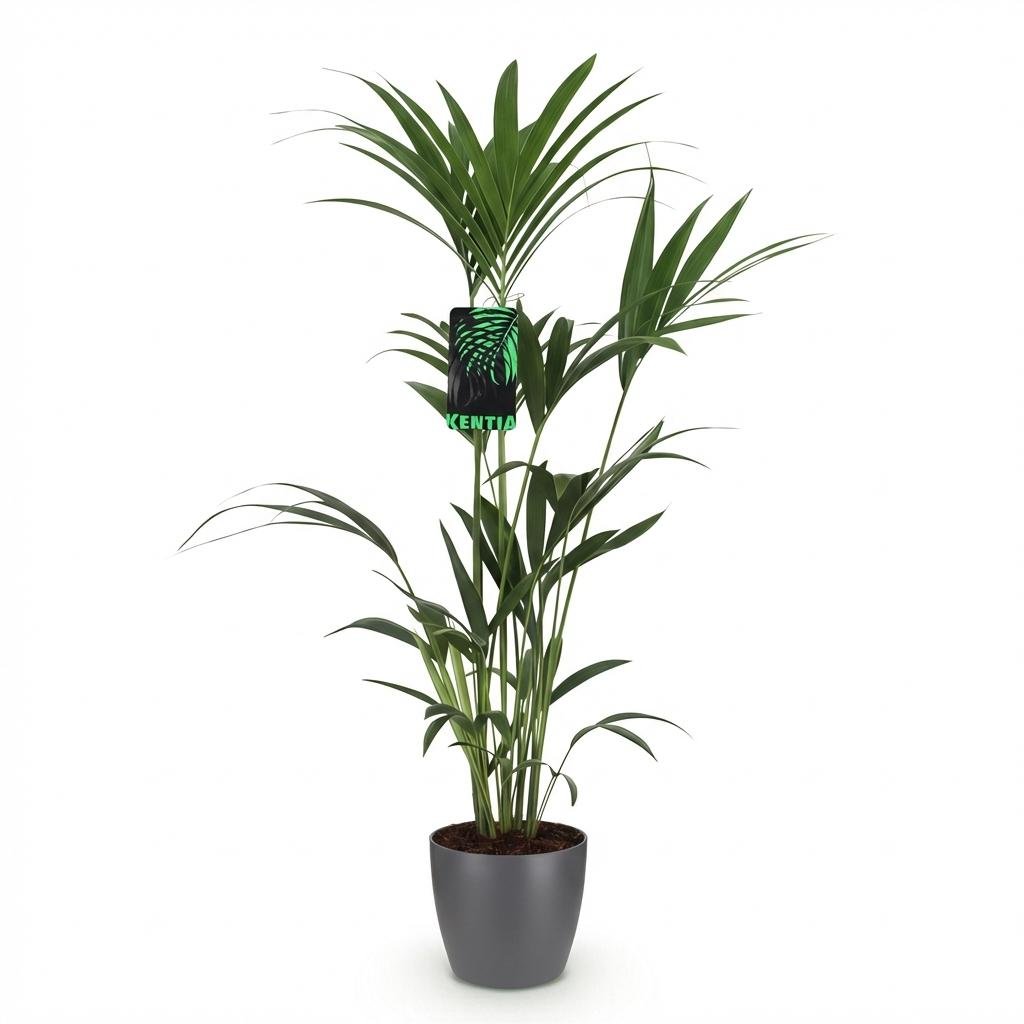 Everspring Kentia-Palme Howea Forsteriana, 120-130cm hoch, mit Korb oder Topf, grüne, elegante Zimmerpflanze in Thumbnail-Ansicht