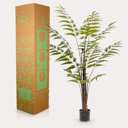 Everspring Kunstpflanze Rumohra Adiantiformis Lederfarn, 150 cm hohe grüne künstliche Pflanze für Dekoration