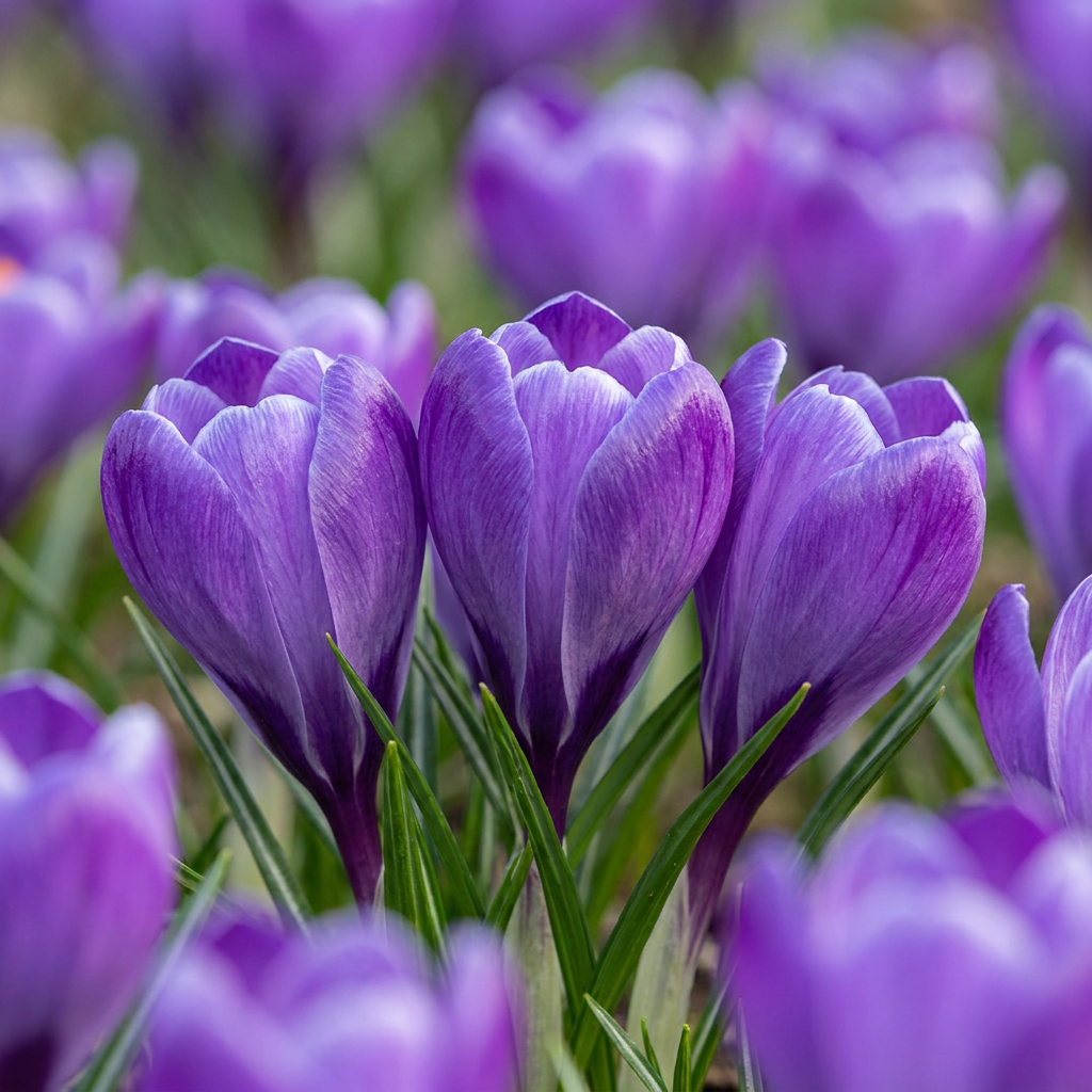 Krokus Blau – Crocus online kaufen | 60 bis 240 Blumenzwiebeln, großblütig &amp; verwildernd – Wurzelwerk Design