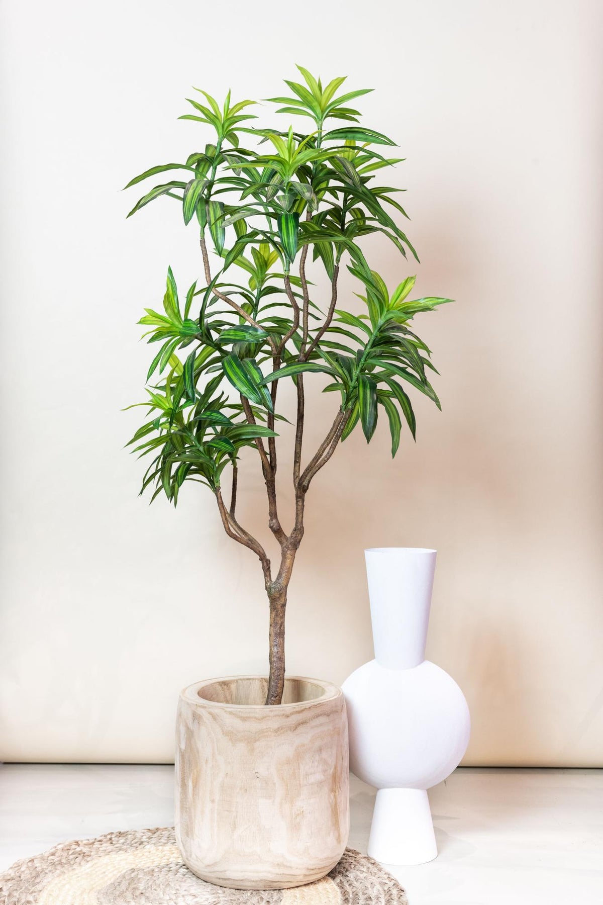 Kunstpflanze Dracaena, Drachenbaum, Everspring, 130 cm, 155 cm oder 190 cm, detailreiche grüne Pflanze als Dekorationsstück