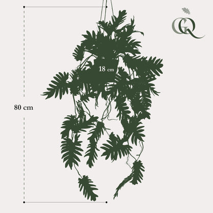 Everspring Kunstpflanze Philodendron hängend, 80 cm, täuschend echt, detaillierte grüne hängende Pflanze für Dekoration