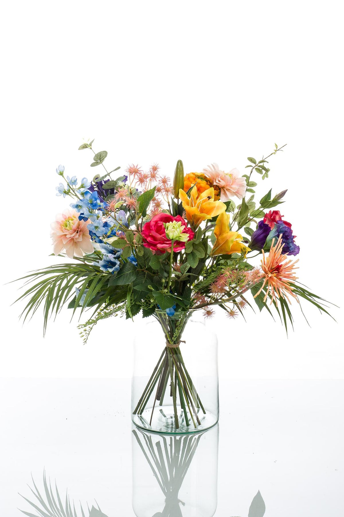Kunstblumenstrauß M „Pretty Powerful“ von Everspring, 67 cm hoher künstlicher Blumenstrauß mit bunten Blüten, Nahaufnahme