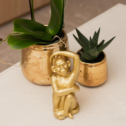 Luxuriöser Blumentopf - Goldener Keramiktopf - Ø 9 cm - Wurzelwerk Design