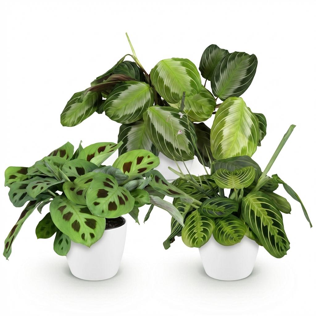 Maranta 3er-Set kaufen | Silverband + Lemon Lime + Kerchoveana – Topf Ø 12 cm - Wurzelwerk Design