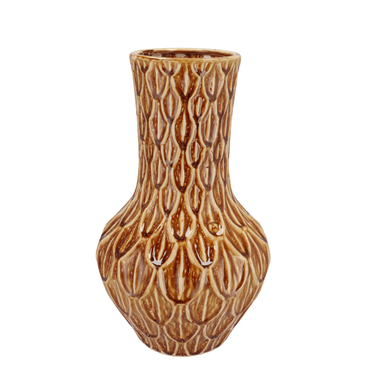 Vase Stein M - H39 W23 - Boa Braun - Wurzelwerk Design