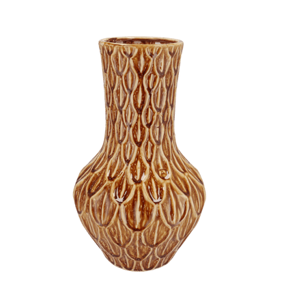 Vase Stein M - H39 W23 - Boa Braun - Wurzelwerk Design