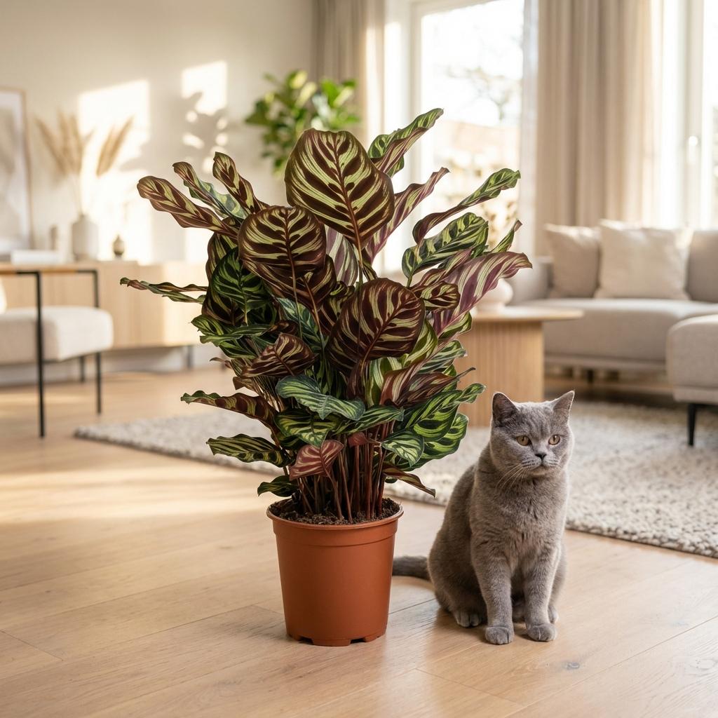 Calathea Makoyana kaufen | Pfauen-Korbmarante – Topf Ø 19 cm, Höhe 70 cm - Wurzelwerk Design