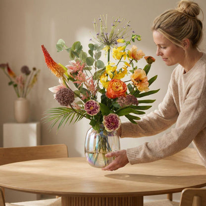 Kunstblumenstrauß Tropical Chic Deluxe von Everspring, 13 Stiele, Real Touch, ca. 105 cm hoch, farbenfrohe tropische Blumen.