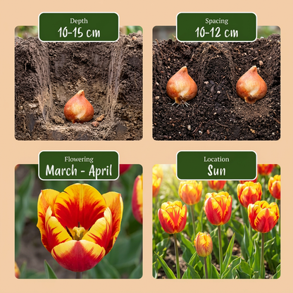 Triumph-Tulpen Mischung – Tulipa online kaufen | 30 bis 280 Blumenzwiebeln, bunt &amp; standfest – Wurzelwerk Design
