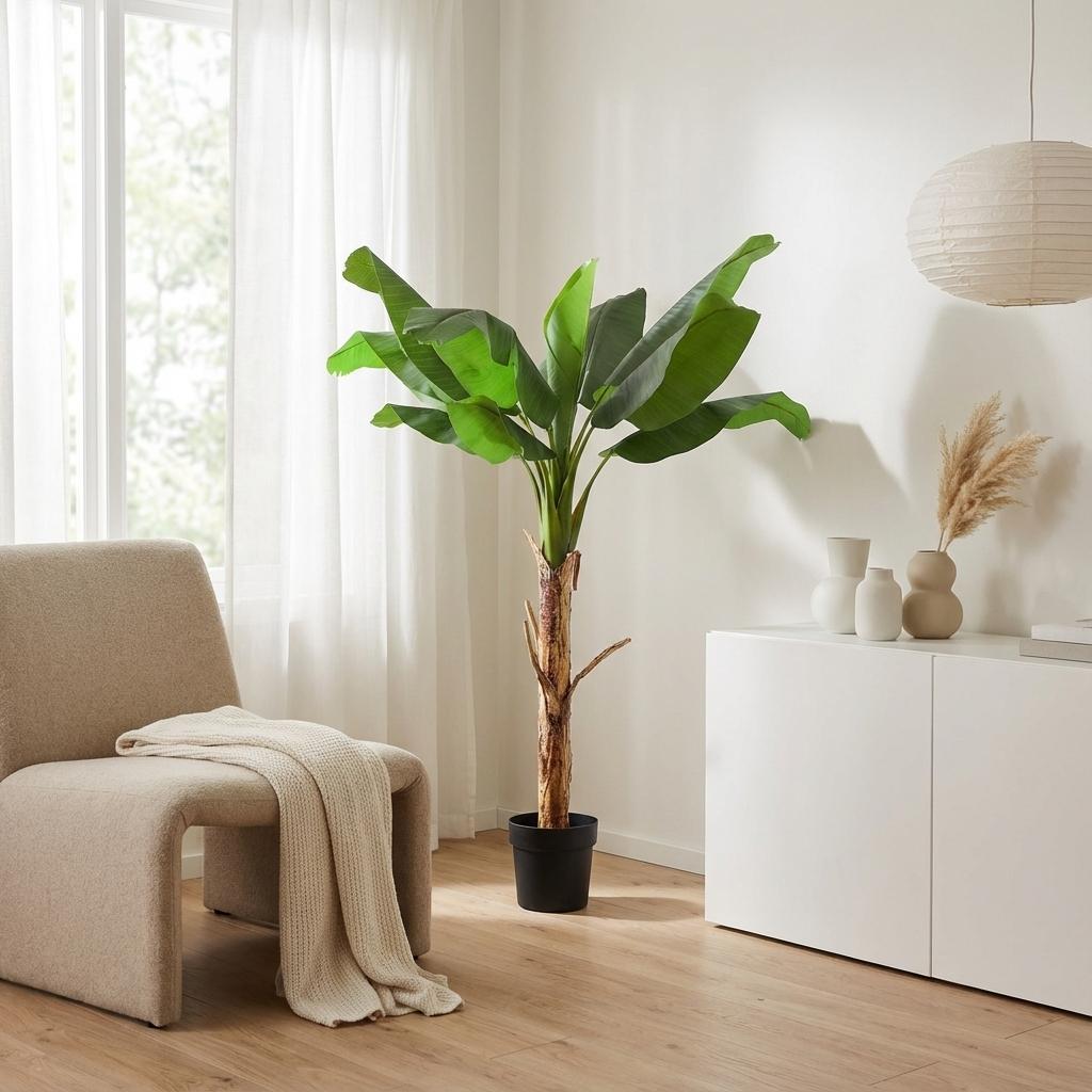 Künstliche Bananenpflanze Musa von Everspring, 80cm, 150cm oder 180cm, realistisch aussehende Zimmerpflanze