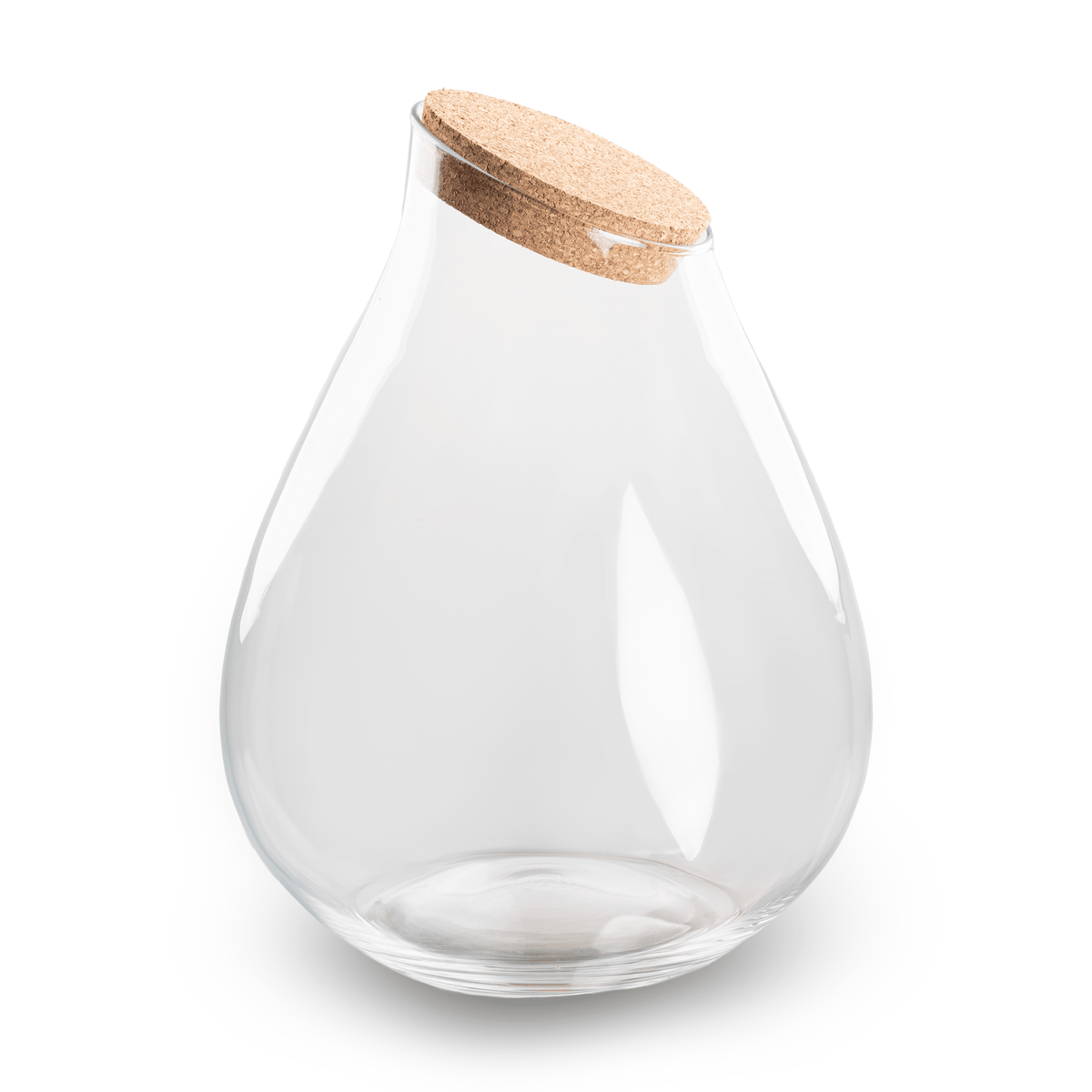 Everspring Terrariumflasche in Tropfenform, XXL, mit Korken, Durchmesser 34 cm, Höhe 43 cm, transparentes Glas