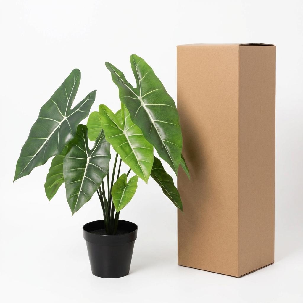 Künstliche Alocasia Polly Pflanze von Everspring, 40 cm hoch, detailreiche grüne Blätter, dekorative Zimmerpflanze.