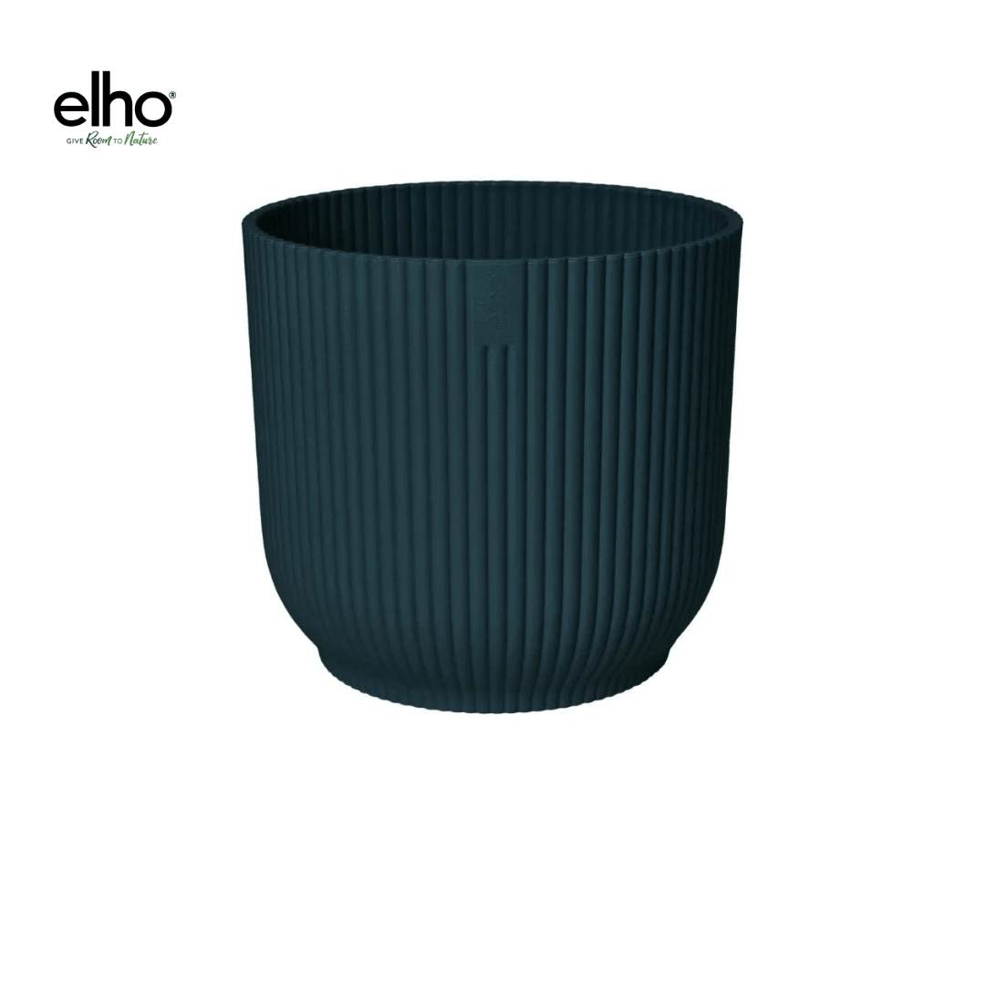 Topf elho Vibes Fold Round blau - D22 x H20 - Wurzelwerk Design