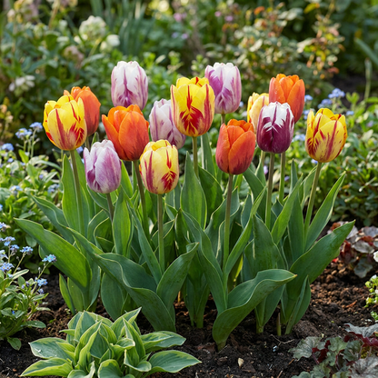 Tulpen-Mischung Flaming Beauty – Tulipa online kaufen | 30 bis 120 Blumenzwiebeln, geflammt &amp; kontrastreich – Wurzelwerk Design