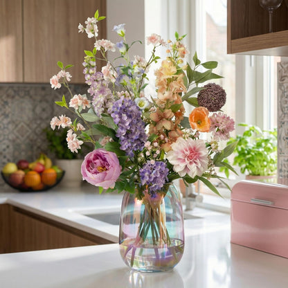 Künstlicher Blumenstrauß Pastellwiese Deluxe mit realistischer Haptik, 15 Stiele, 100 cm