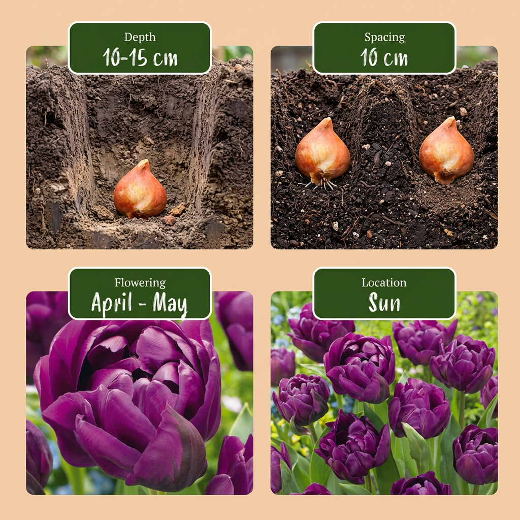 Gefüllte Tulpe Lila – Tulipa Double Lilac online kaufen | 24 bis 96 Blumenzwiebeln, gefüllt &amp; päonienartig – Wurzelwerk Design