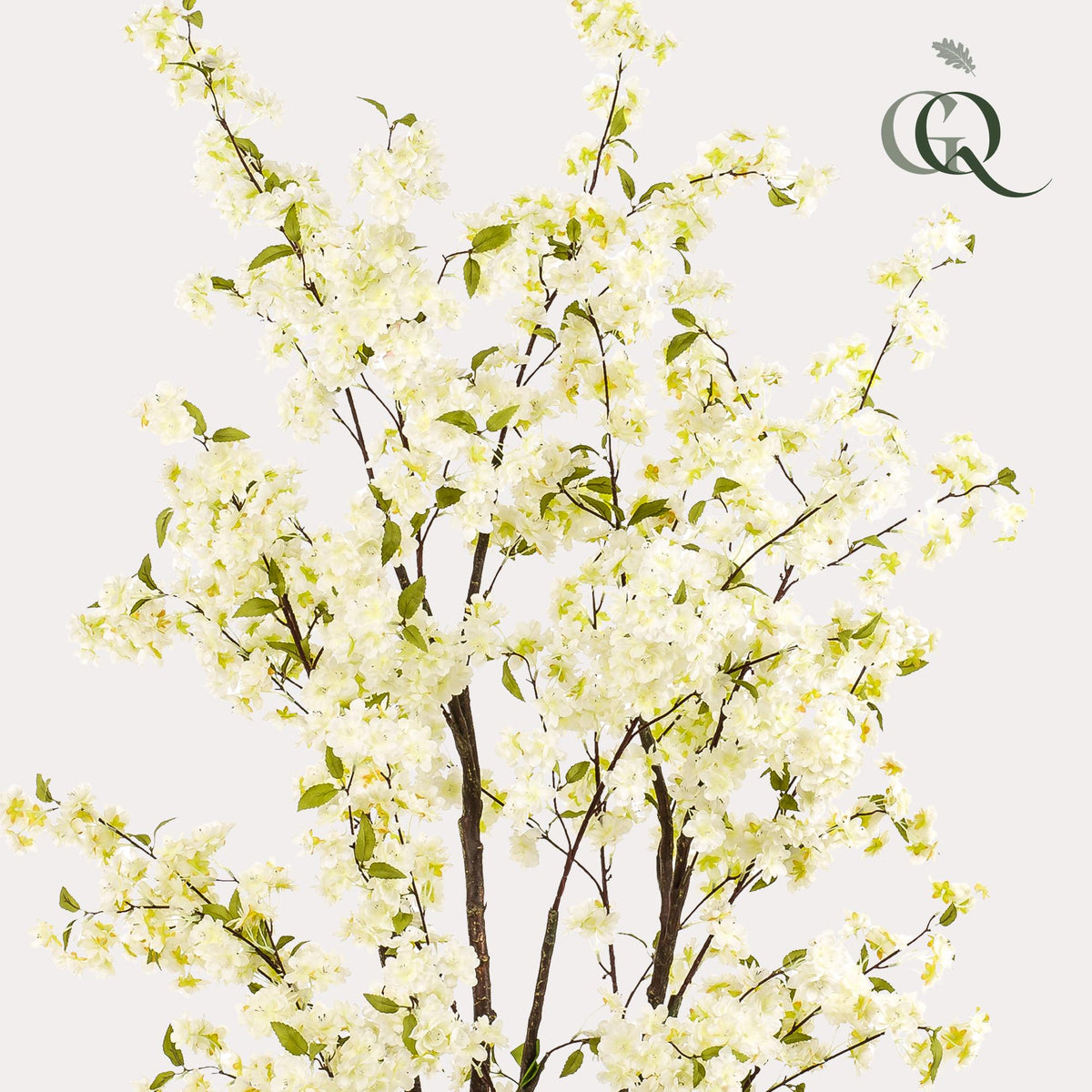 Kunstpflanze Kirschblüte Weiß, 210 cm hoch, Everspring, detailreiche blühende Kunstpflanze mit weißen Blüten.