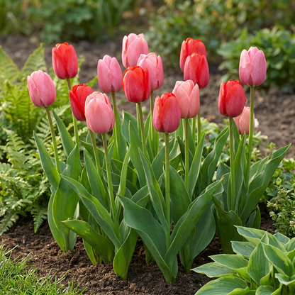 Tulpen-Mischung Rosa-Rot – Tulipa online kaufen | 80 bis 320 Blumenzwiebeln, kräftige Farbkombination – Wurzelwerk Design