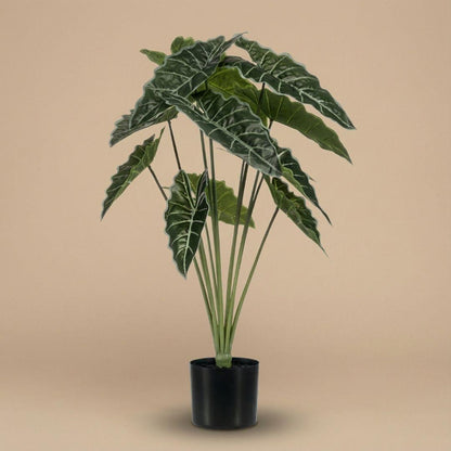 Everspring Kunstpflanze Alocasia 80 cm mit grünen Blättern, realistisches Pflanzenbild für Dekor und Raumgestaltung