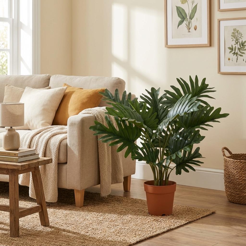 Kunstpflanze Philodendron von Everspring, 45-120 cm hohe, realistische grüne Pflanze für Dekorationszwecke.