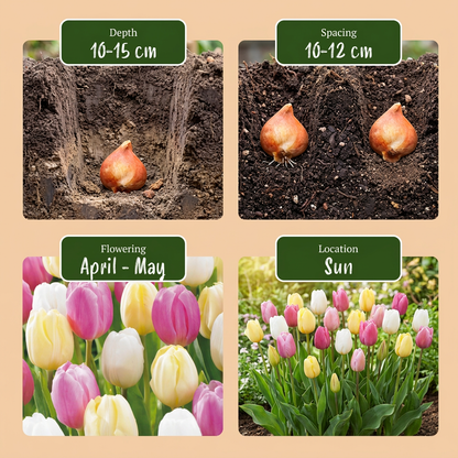 Tulpen-Mischung Sorbet – Tulipa online kaufen | 12 bis 96 Blumenzwiebeln in frischen Sorbet-Farben – Wurzelwerk Design