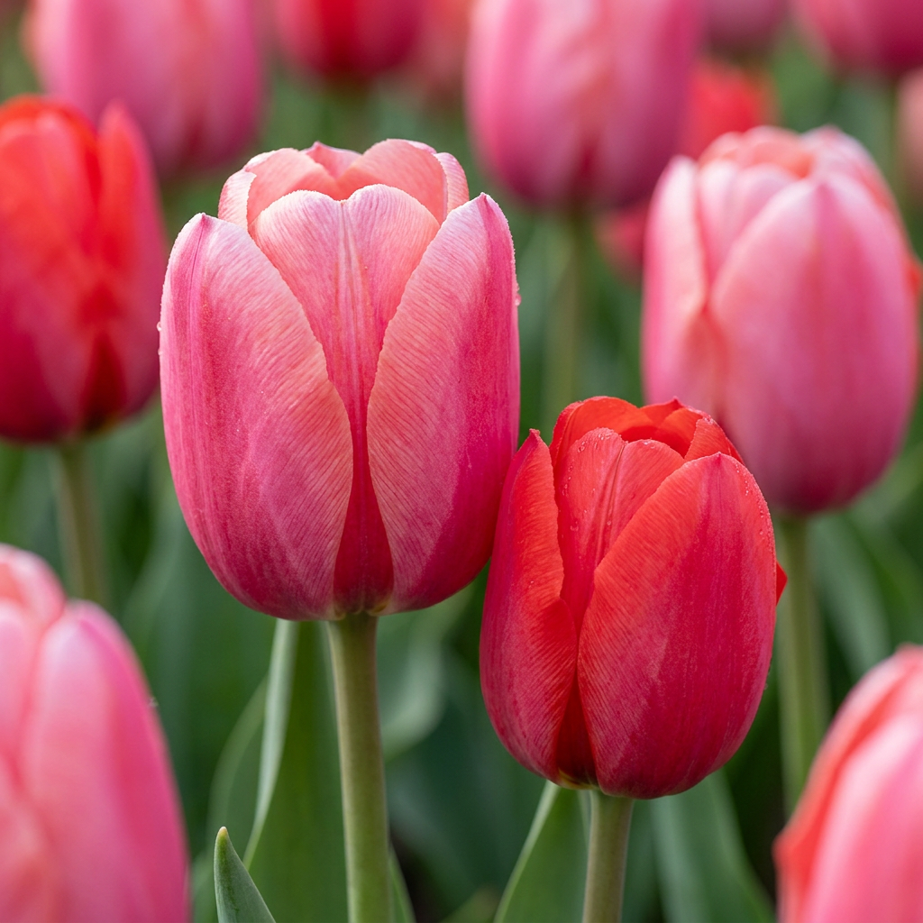 Tulpen-Mischung Rosa-Rot – Tulipa online kaufen | 80 bis 320 Blumenzwiebeln, kräftige Farbkombination – Wurzelwerk Design