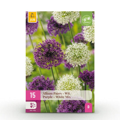 Blumenzwiebeln Allium Purple White Mix | 15 Stück Lila &amp; Weiß – Zwiebelgröße 10/12 – XXL Pack - Wurzelwerk Design