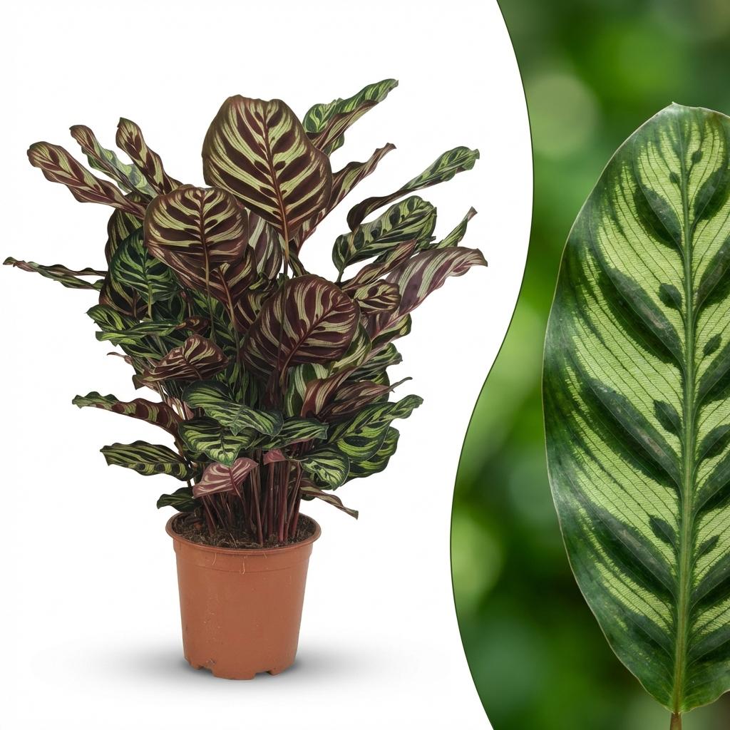 Calathea Makoyana kaufen | Pfauen-Korbmarante – Topf Ø 19 cm, Höhe 70 cm - Wurzelwerk Design